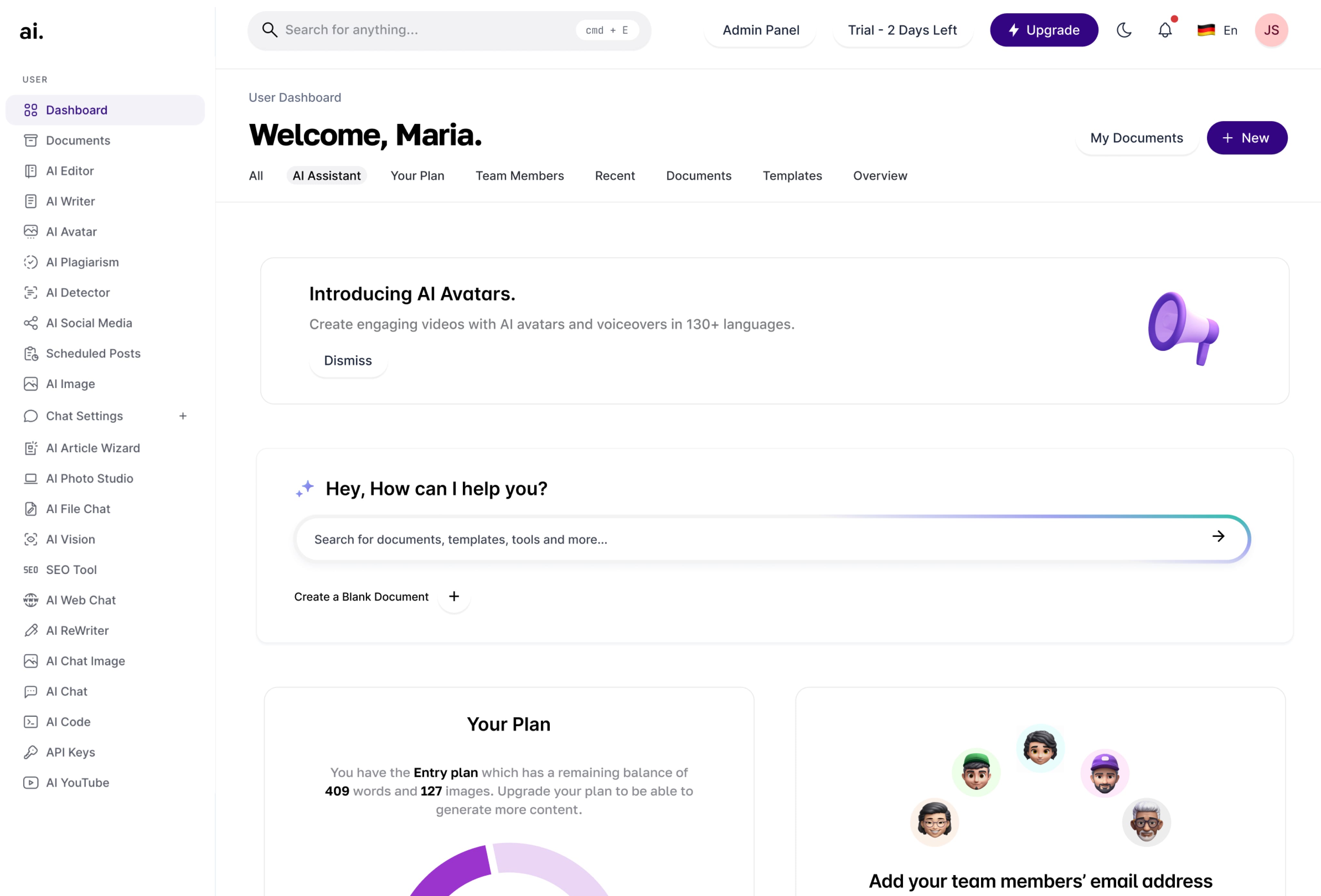 Image of Oupi dashboard
